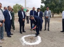 آئین کلنگ زنی سالن ورزشی دانش آموزی روستای چاه اسماعیل