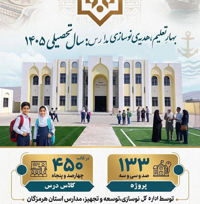 اینفوگرافیک//بهار تعلیم ؛ هدیه نوسازی مدارس به فرزندان هرمزگان