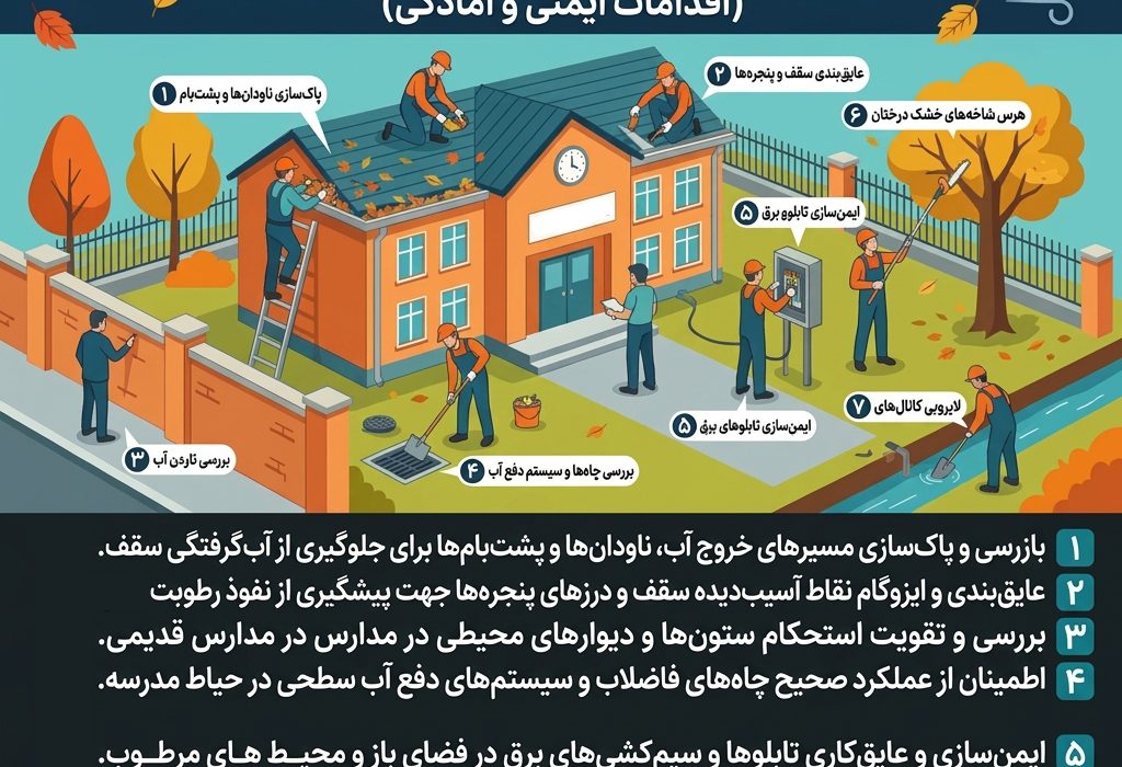 اینفوگرافیک // اقدامات ایمنی و آمادگی در فصل بارش و طوفان